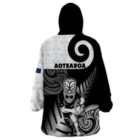 New Zealand Silver Fern Rugby Wearable Blanket Hoodie Go Champions NZ All Black Maori Koru - Wonder Print Shop