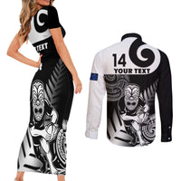 Custom New Zealand Silver Fern Rugby Couples Matching Short Sleeve Bodycon Dress and Long Sleeve Button Shirts Go Champions NZ All Black Maori Koru - Wonder Print Shop
