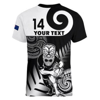 Custom New Zealand Silver Fern Rugby Women V Neck T Shirt Go Champions NZ All Black Maori Koru - Wonder Print Shop