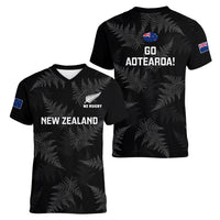 New Zealand Silver Fern Rugby Women V Neck T Shirt 2023 Go Aotearoa Champions World Cup - Wonder Print Shop