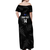 Custom New Zealand Silver Fern Rugby Off Shoulder Maxi Dress 2023 Go Aotearoa Champions World Cup - Wonder Print Shop