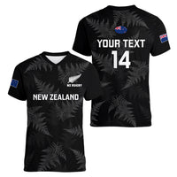 Custom New Zealand Silver Fern Rugby Women V Neck T Shirt 2023 Go Aotearoa Champions World Cup - Wonder Print Shop