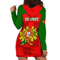 Portugal Rugby Hoodie Dress Go Wolves Mix Coat Of Arms - Wonder Print Shop