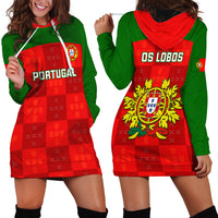 Portugal Rugby Hoodie Dress Go Wolves Mix Coat Of Arms - Wonder Print Shop