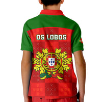Portugal Rugby Kid Polo Shirt Go Wolves Mix Coat Of Arms - Wonder Print Shop