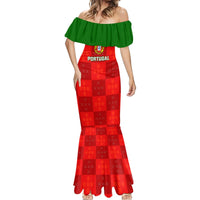 Portugal Rugby Mermaid Dress Go Wolves Mix Coat Of Arms - Wonder Print Shop