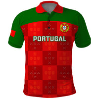 Custom Portugal Rugby Polo Shirt Go Wolves Mix Coat Of Arms - Wonder Print Shop