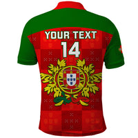 Custom Portugal Rugby Polo Shirt Go Wolves Mix Coat Of Arms - Wonder Print Shop