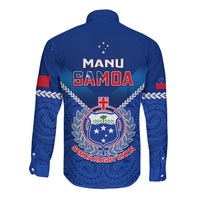 Samoa Rugby Long Sleeve Button Shirt 2023 Go Manu Samoa - Wonder Print Shop