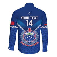 Custom Samoa Rugby Long Sleeve Button Shirt 2023 Go Manu Samoa - Wonder Print Shop
