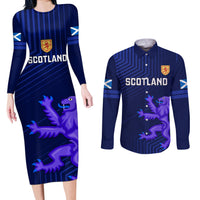 Scotland Rugby Couples Matching Long Sleeve Bodycon Dress and Long Sleeve Button Shirts 2023 Go Scottish - Wonder Print Shop