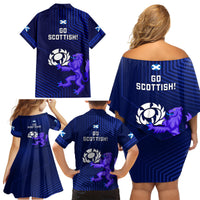 Scotland Rugby Family Matching Off Shoulder Short Dress and Hawaiian Shirt 2023 Go Scottish - Wonder Print Shop