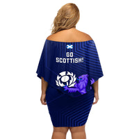 Scotland Rugby Family Matching Off Shoulder Short Dress and Hawaiian Shirt 2023 Go Scottish - Wonder Print Shop