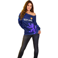 Scotland Rugby Off Shoulder Sweater 2023 Go Scottish - Wonder Print Shop