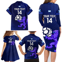 Custom Scotland Rugby Family Matching Long Sleeve Bodycon Dress and Hawaiian Shirt 2023 Go Scottish - Wonder Print Shop