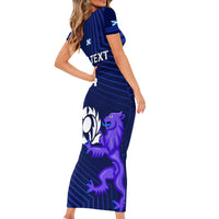 Custom Scotland Rugby Short Sleeve Bodycon Dress 2023 Go Scottish - Wonder Print Shop