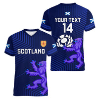 Custom Scotland Rugby Women V Neck T Shirt 2023 Go Scottish - Wonder Print Shop
