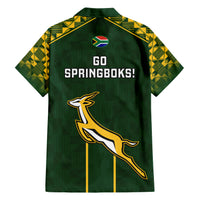 South Africa Rugby Family Matching Short Sleeve Bodycon Dress and Hawaiian Shirt 2023 Go Champions World Cup Springboks - Wonder Print Shop