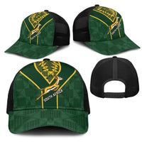 South Africa Rugby Mesh Trucker Cap Go Champions Springboks Kente Pattern
