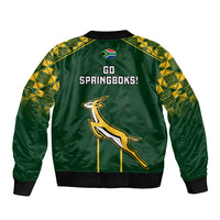 South Africa Rugby Sleeve Zip Bomber Jacket 2023 Go Champions World Cup Springboks - Wonder Print Shop