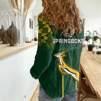 South Africa Rugby Women Casual Shirt 2023 Go Springboks World Cup - Wonder Print Shop