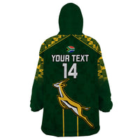 Custom South Africa Rugby Wearable Blanket Hoodie 2023 Go Champions World Cup Springboks - Wonder Print Shop