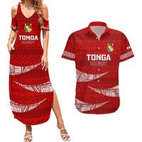 Tonga Rugby Couples Matching Summer Maxi Dress and Hawaiian Shirt 2023 Ikale Tahi Tongan Ngatu Pattern - Wonder Print Shop