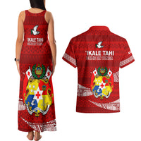 Tonga Rugby Couples Matching Tank Maxi Dress and Hawaiian Shirt 2023 Ikale Tahi Tongan Ngatu Pattern - Wonder Print Shop
