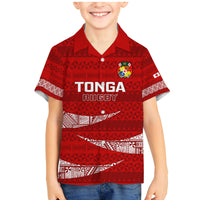 Tonga Rugby Family Matching Mermaid Dress and Hawaiian Shirt 2023 Ikale Tahi Tongan Ngatu Pattern - Wonder Print Shop