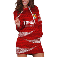 Tonga Rugby Hoodie Dress 2023 Ikale Tahi Tongan Ngatu Pattern - Wonder Print Shop