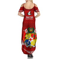 Tonga Rugby Summer Maxi Dress 2023 Ikale Tahi Tongan Ngatu Pattern - Wonder Print Shop