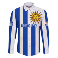 Uruguay Rugby Family Matching Off Shoulder Long Sleeve Dress and Hawaiian Shirt Go Los Teros Flag Style - Wonder Print Shop