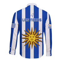 Uruguay Rugby Long Sleeve Button Shirt Go Los Teros Flag Style - Wonder Print Shop