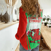 Wales Rugby Women Casual Shirt 2023 Come On Cymru Champions World Cup - Wonder Print Shop
