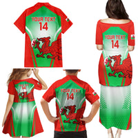 Custom Wales Rugby Family Matching Puletasi Dress and Hawaiian Shirt 2023 Come On Cymru Champions World Cup - Wonder Print Shop