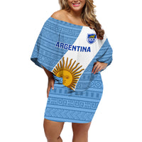 Argentina Rugby Family Matching Off Shoulder Short Dress and Hawaiian Shirt 2023 Go Champions Los Pumas World Cup - Wonder Print Shop
