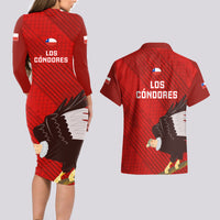 Chile Rugby Couples Matching Long Sleeve Bodycon Dress and Hawaiian Shirt 2023 Los Condores Grunge Style - Wonder Print Shop