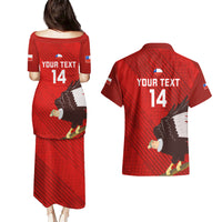 Custom Chile Rugby Couples Matching Puletasi Dress and Hawaiian Shirt 2023 Los Condores Grunge Style - Wonder Print Shop
