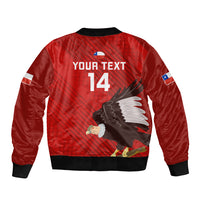 Custom Chile Rugby Sleeve Zip Bomber Jacket 2023 Los Condores Grunge Style - Wonder Print Shop