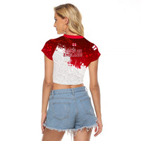 England Rugby Raglan Cropped T Shirt 2023 Go Champions World Cup Red Rose - Wonder Print Shop