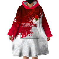 England Rugby Wearable Blanket Hoodie 2023 Go Champions World Cup Red Rose - Wonder Print Shop