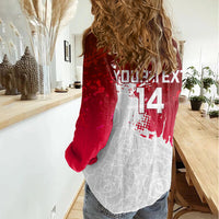 Custom England Rugby Women Casual Shirt 2023 Go Champions World Cup Red Rose - Wonder Print Shop