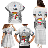 Fiji Rugby Family Matching Puletasi Dress and Hawaiian Shirt 2023 Go Champions World Cup Fijian Tapa Pattern - Wonder Print Shop