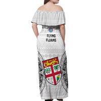Fiji Rugby Off Shoulder Maxi Dress 2023 Go Champions World Cup Fijian Tapa Pattern - Wonder Print Shop