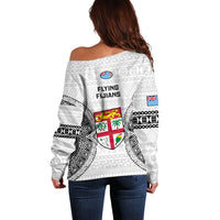 Fiji Rugby Off Shoulder Sweater 2023 Go Champions World Cup Fijian Tapa Pattern - Wonder Print Shop