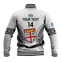 Custom Fiji Rugby Baseball Jacket 2023 Go Champions World Cup Fijian Tapa Pattern - Wonder Print Shop