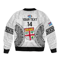 Custom Fiji Rugby Sleeve Zip Bomber Jacket 2023 Go Champions World Cup Fijian Tapa Pattern - Wonder Print Shop