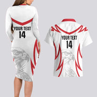 Jordan Football Custom Couples Matching Long Sleeve Bodycon Dress and Hawaiian Shirt Go The Chivalrous Ones - Wonder Print Shop