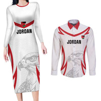 Jordan Football Custom Couples Matching Long Sleeve Bodycon Dress and Long Sleeve Button Shirt Go The Chivalrous Ones - Wonder Print Shop