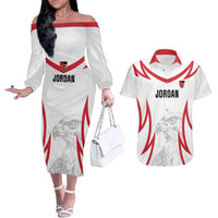Jordan Football Custom Couples Matching Off The Shoulder Long Sleeve Dress and Hawaiian Shirt Go The Chivalrous Ones - Wonder Print Shop